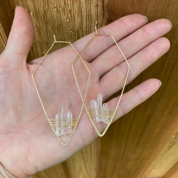 FP Mint Geode Threader Earrings in white - Picture 5 of 8